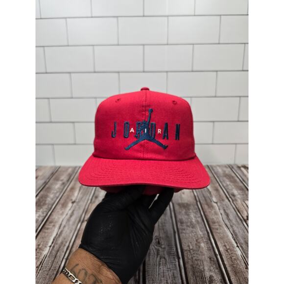 Nike Jordan Air Vintage Jumpman Plain Logo Adjustable Snapback Hat - Picture 1 of 8